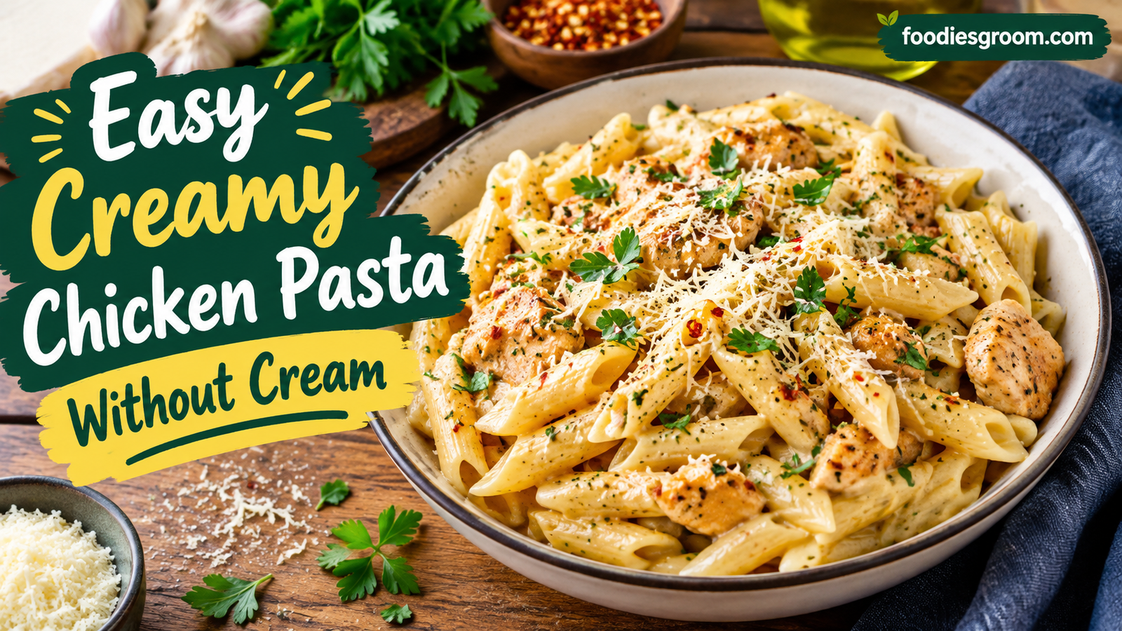 Easy Creamy Chicken Pasta Without Cream